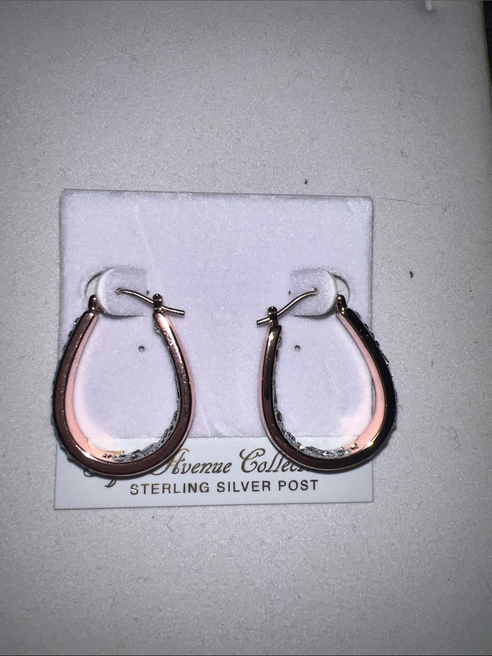 Rose-Tone Hoop Earrings with Sterling Silver Posts